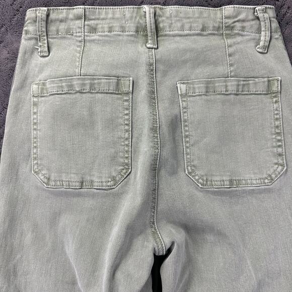 Risen High Rise Side Twill Tape Detail Straight Pants Jeans 5 army‎ green soft! - Picture 8 of 11